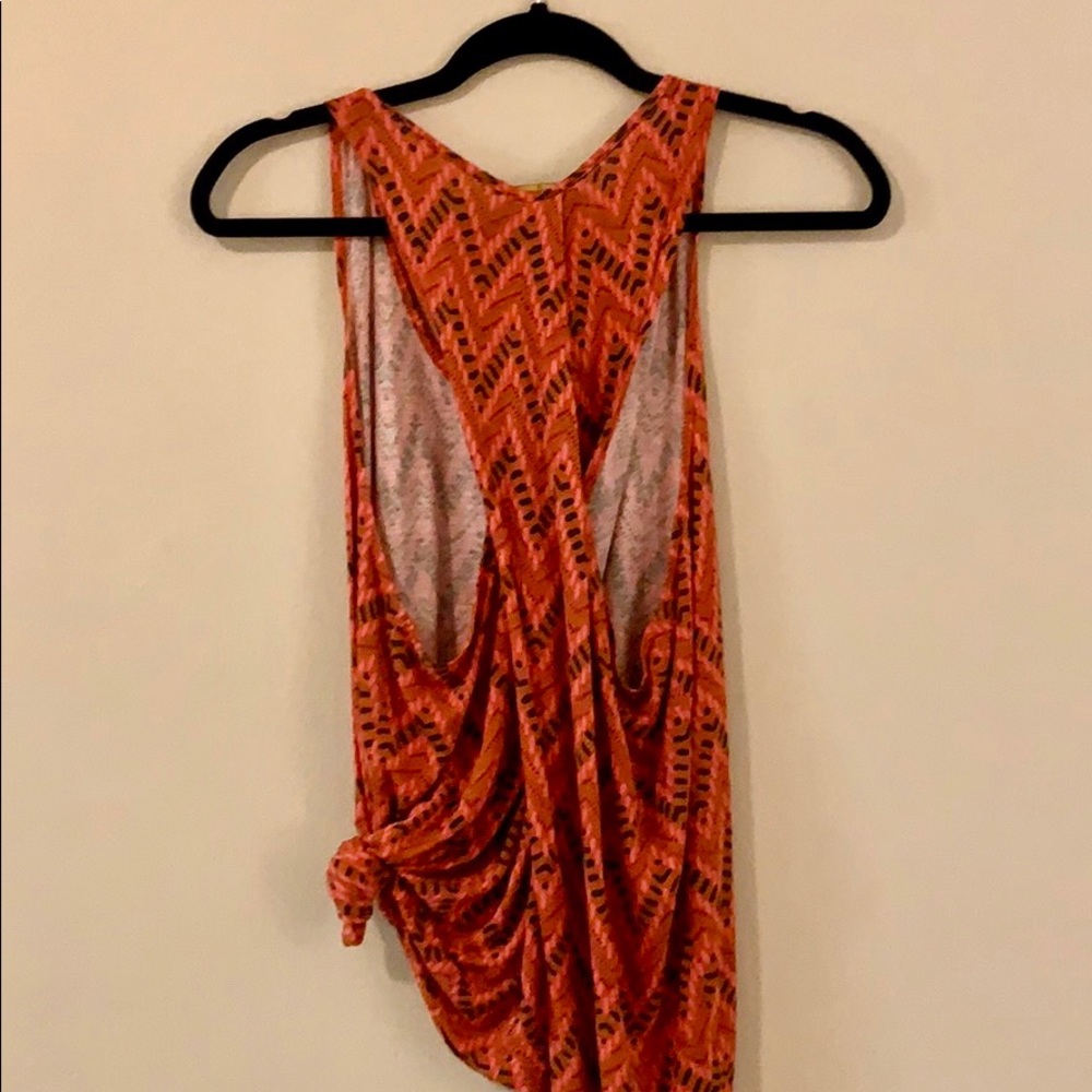 Coral Aztec Pattern Racerback Tank - Picture 2 of 4
